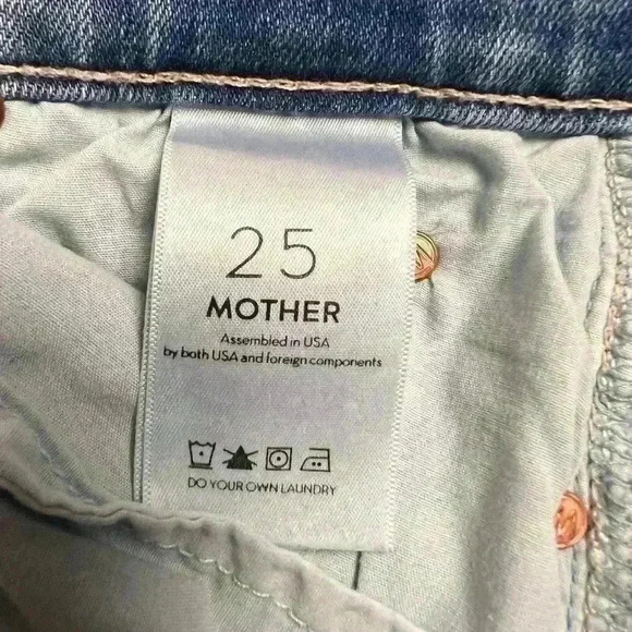 Mother The stunner Zip Ankle Step Fray in Light Kitty Racer Size 25 - Picture 9 of 11